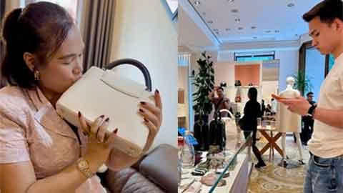 Bùi Hoàng Việt Anh mua túi hiệu trăm triệu tặng mẹ